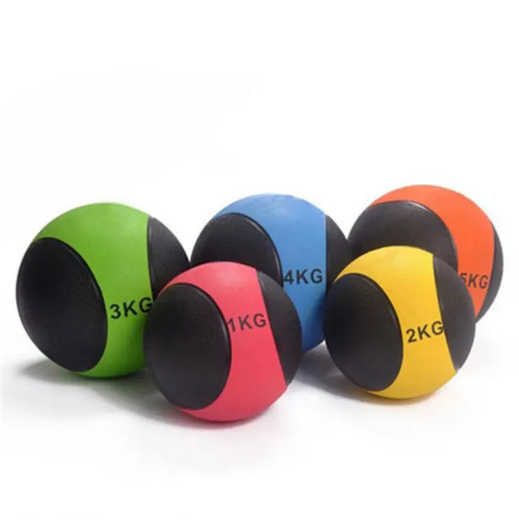 Твердый резиновый медицинский мяч, ядро для упражнений, мяч для веса, сбалансированный медицинский мяч