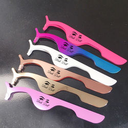 Private Label Stainless Steel False lashes rose gold Tweezers eyelash Applicator