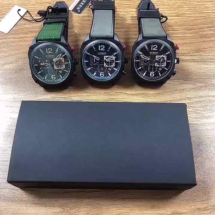 Curren 8398 Men's Watch - Quartz Wristwatch with Calendar Strap