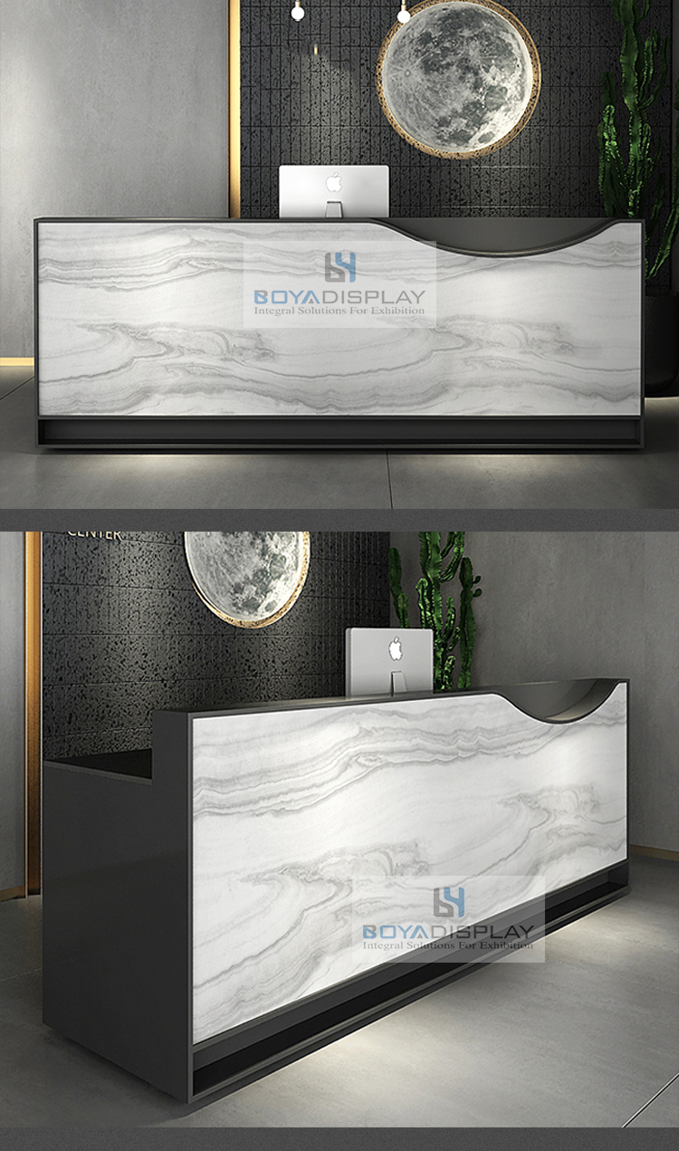 Luxury salon  small reception desk long cheap computer counter table 2020 salon