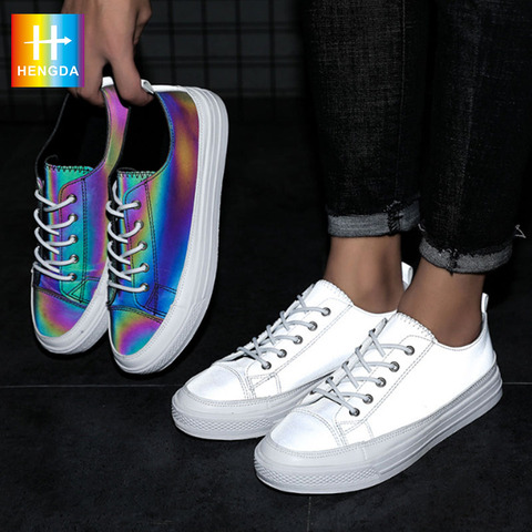 新风尚夏季变色龙反光男鞋低顶运动鞋