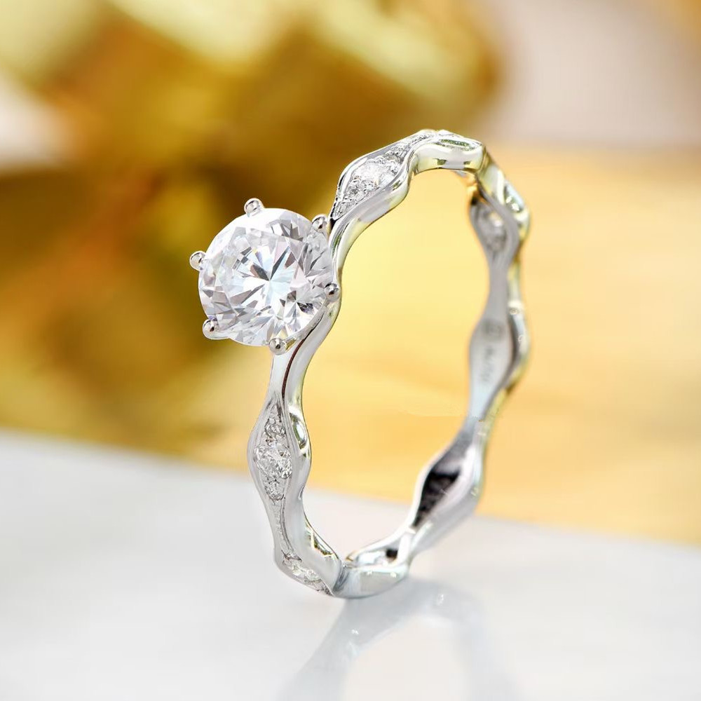 Aimgal ювелирные изделия 18 каратное золото платина D0.50ct d0.23ct кольцо с бриллиантом