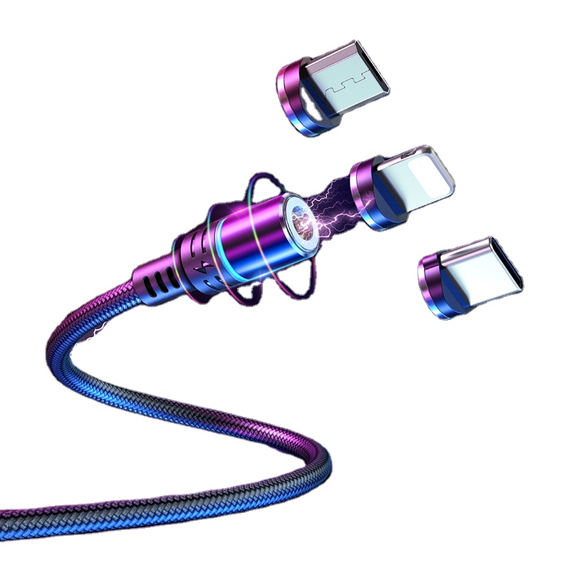 Лидер продаж на Amazon, цена со скидкой, магнит, 1 м, нейлоновая оплетка, 3 в 1, магнитный Дата-кабель, зарядное устройство