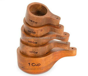 Мерные чашки из манго с ручкой