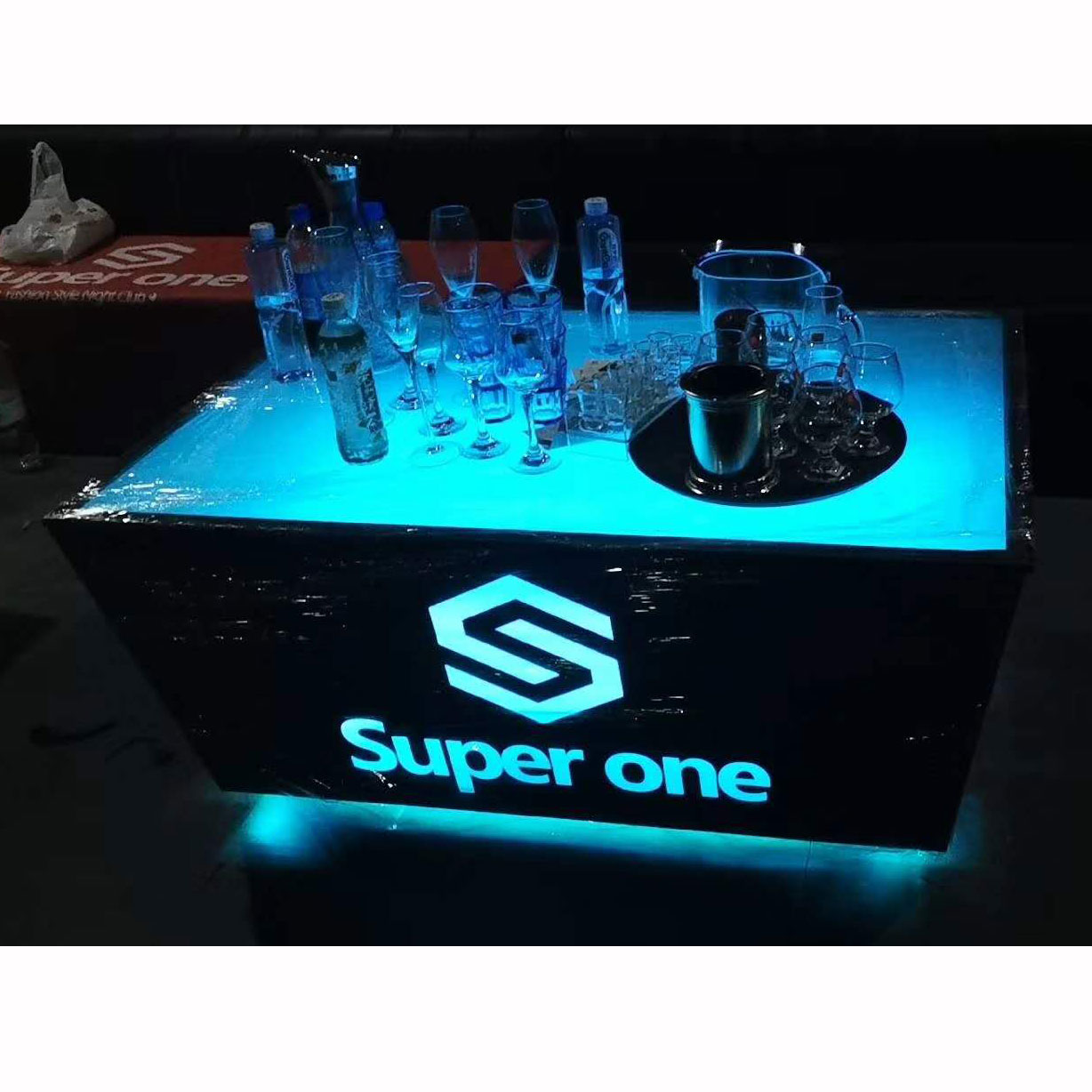 Светодиодная барная мебель, стеклянный светодиодный буфетный стол, светодиодный обеденный стол