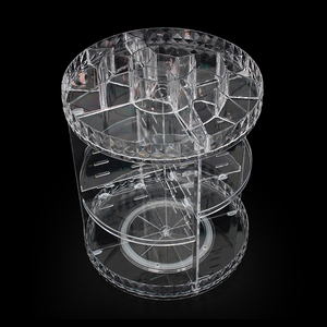 High Quality 360 Degree Rotating PS Plastic Makeup Storage Organizer Cosmetic Storage Box