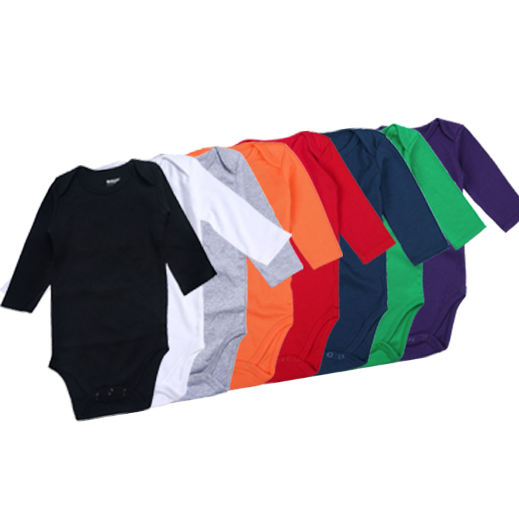 Лидер продаж, Детская Хлопковая одежда, комбинезон для новорожденных девочек и мальчиков, однотонные комбинезоны с длинным рукавом для малышей