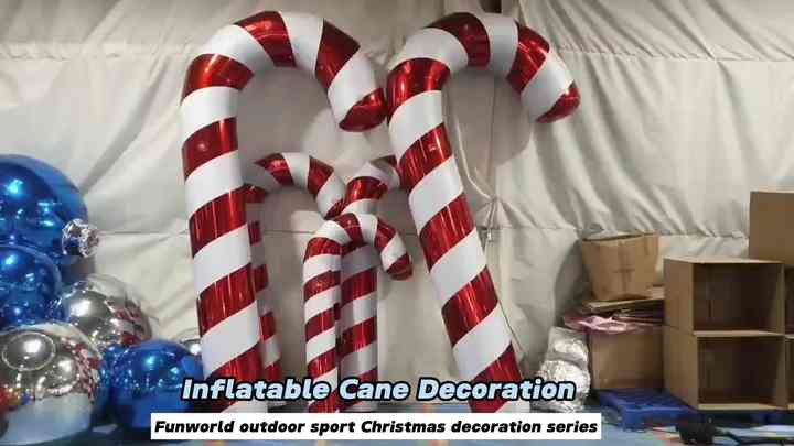 Père Noel Gonflable 3 Cannes à Sucre Gonflables Décoratives Pour Noël - 88 Cm De Long - Motifs Imprimés - Pour Intérieur/extérieur, Porte D'entrée Ballon De Noel Gonflable