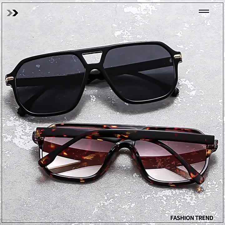 Occhiali da sole polarizzati poligonali punk oversize da uomo 2025 Occhiali da sole quadrati con montatura in metallo alla moda di marca di lusso Occhiali da sole classici a doppio raggio