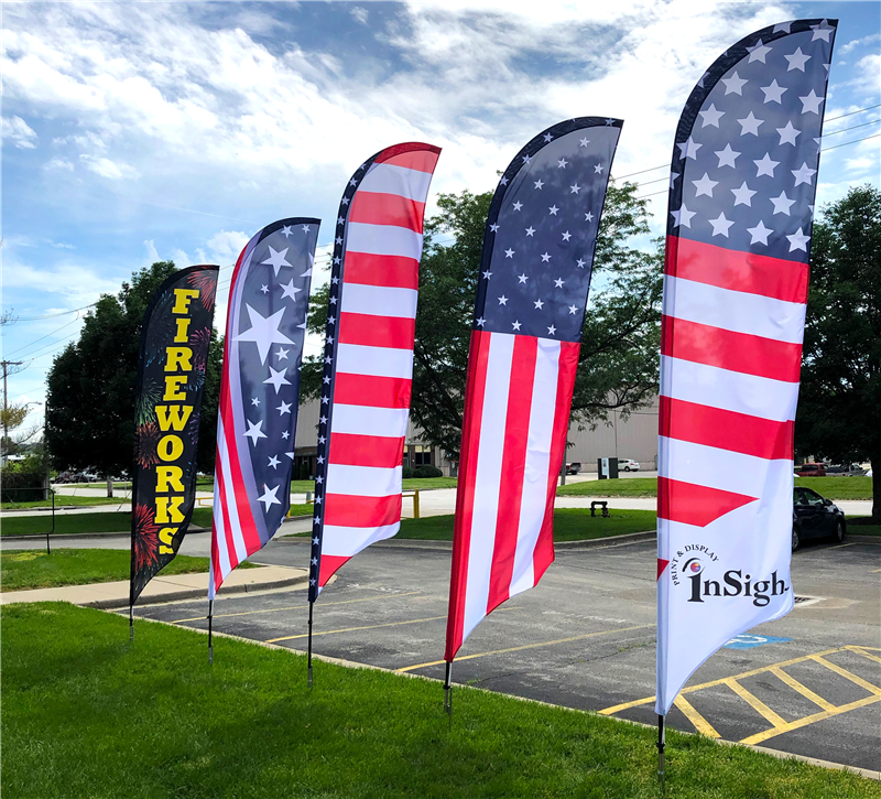 全彩色印刷单旗贸易展批发户外广告活动海滩羽毛旗与钉基地