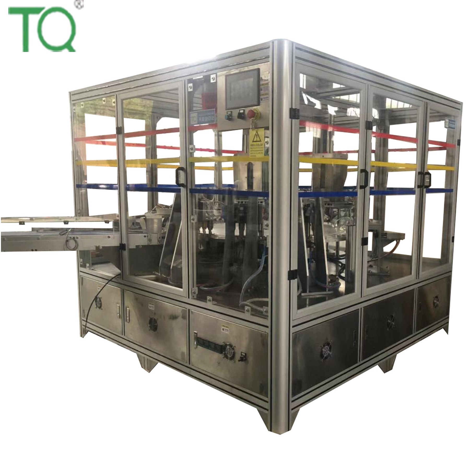 Dryer silica gel filling cardboard paper folding cap sealing assembly machine