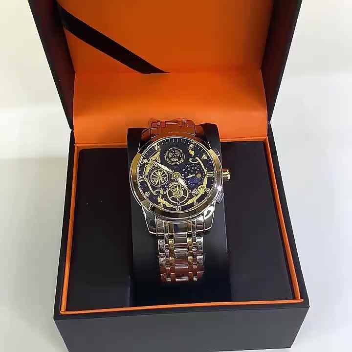 Luxury Minimalist Dress Men Watch Chronograph Watch 3ATM Waterproof  Wristwatch Stainless Steel Analog Quartz Watch