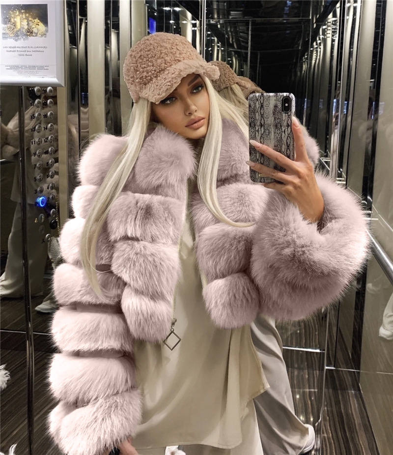 Shop High Street Plus Size Short Fur Coat Women 2020 Winter