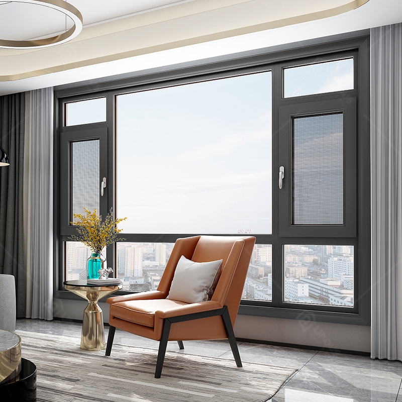 Alumínio para caixilhos de janelas com isolamento acústico de impacto do furacão janela para casa