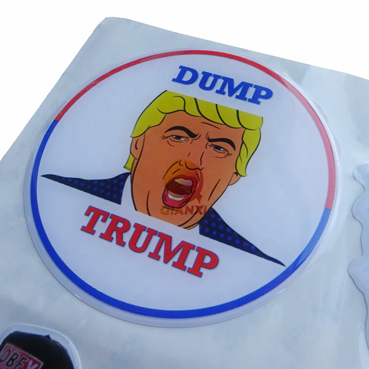 UV stable strong adhesive polyurethane over 3d decal Epoxy resin domed sticker label