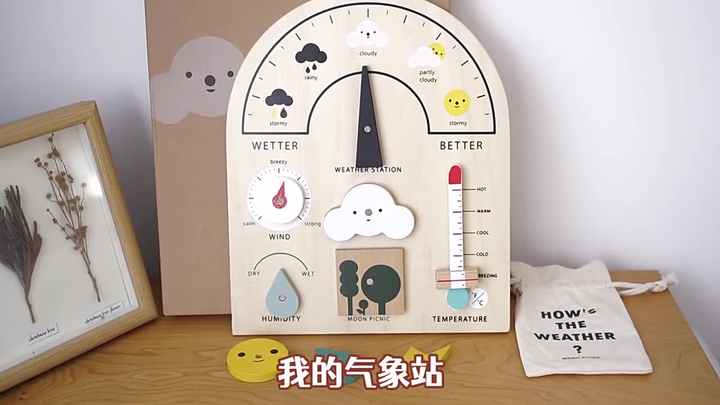 Tableau Météo, Tableau Météo Pour,Tableau De Station Météorologique éducatif - Tableau Météo éducatif En Bois Pour, Station De Jouets D'enseignement Du Climat Parfait Pour Les