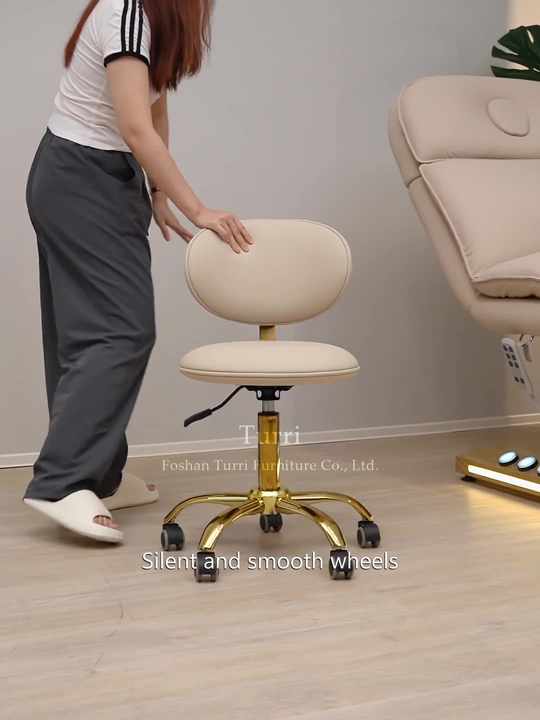 Turri Black Salon Lash Technician Saddle Beautician Chair Ergonomic  Manicure Technician with Backrest for Cosmetologist