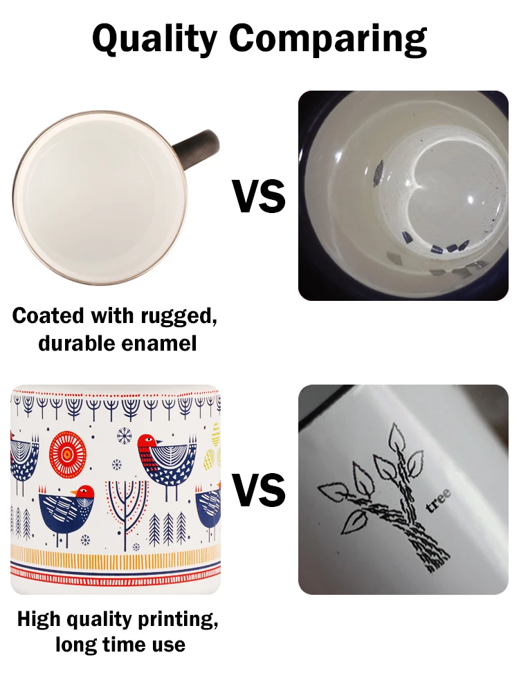 Wholesale Custom Enamel Ceramic Coffee Mug Bulk Campfire Mugs Colorful Enamel Steel Camping Mug