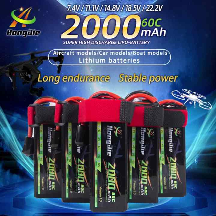 Factory Hongjie 14.8V 2000mAh 753496 4S 60C Series Polymer Lithium Li ...