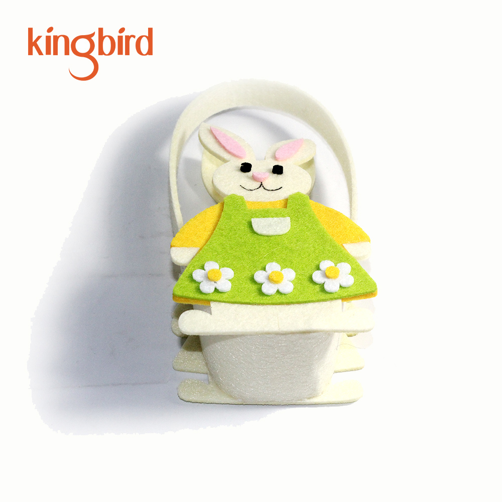 Войлочная сумка для покупок ручной работы с кроличьими корзинами