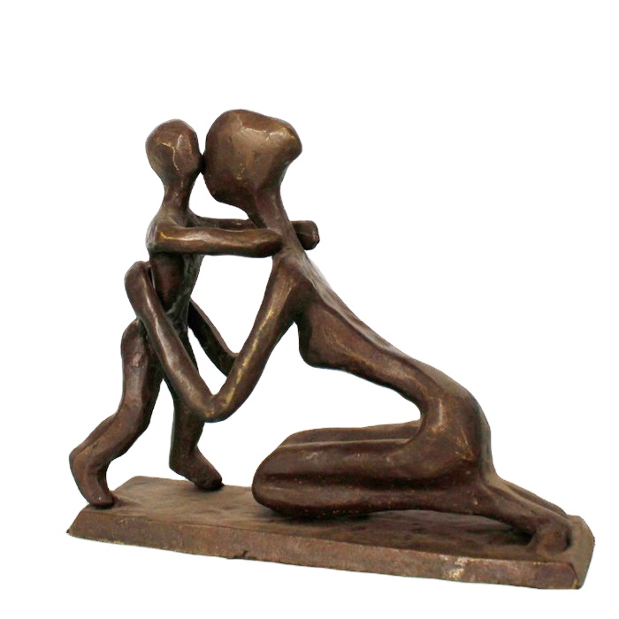 Лидер продаж в скандинавском стиле абстрактные чугунные металлические бронзовые скульптуры для мамы и ребенка для украшения дома