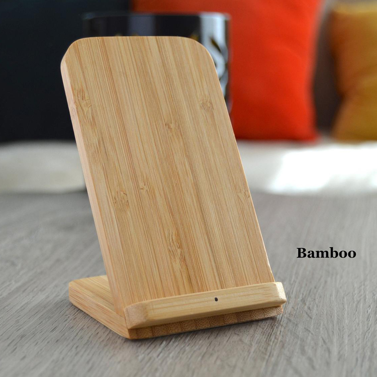 Беспроводная зарядная станция с деревянной подставкой, вертикальная Индукционная Беспроводная зарядная док-станция для iPhone, 10 Вт