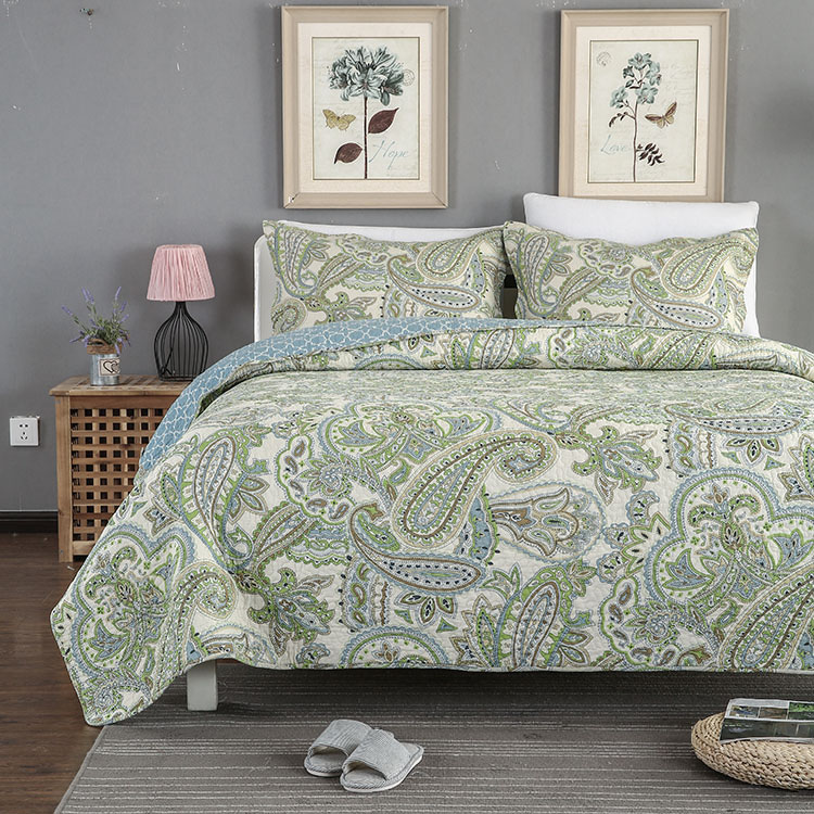 Стеганое покрывало из хлопчатобумажной ткани с принтом китайского тормоза