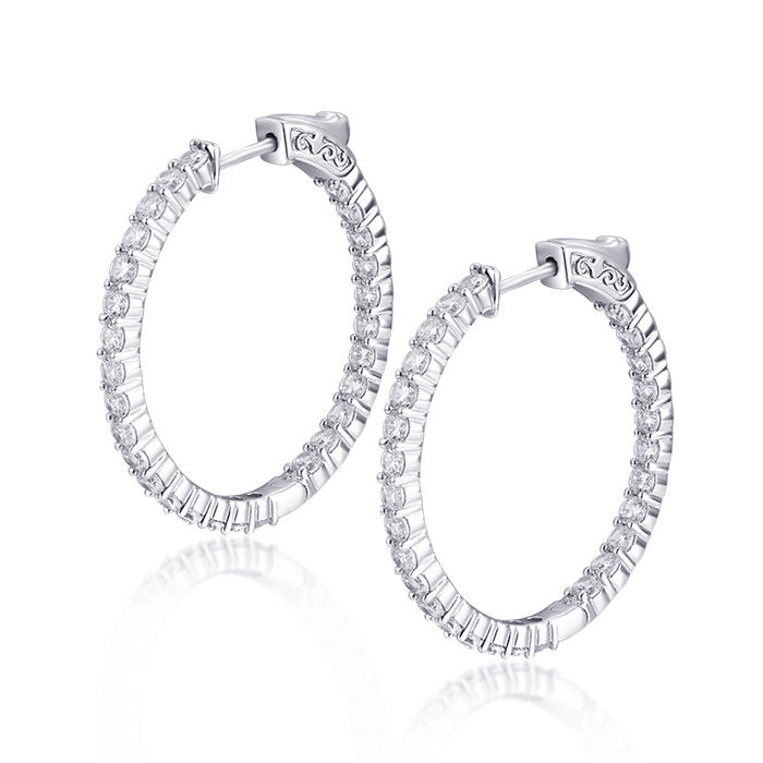 Best 6AAAAAA 925 Sterling Silver Round CZ Stud Earrings Cubic Zirconia USA