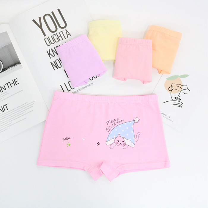 Оптовая продажа От 4 до 12 лет красивая одежда с принтом натуральное хлопковое детское нижнее белье, нижнее белье