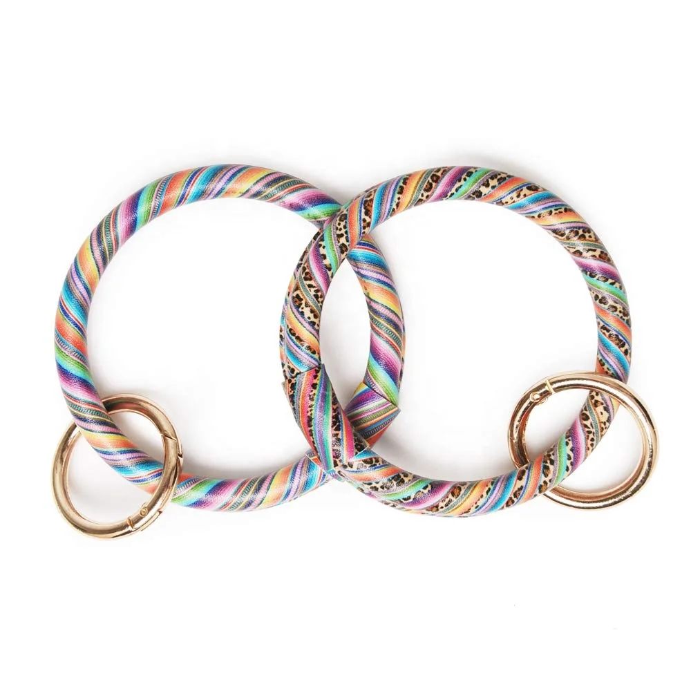 Оптовая продажа Радуга брелок кожаный браслет брелок для женщин