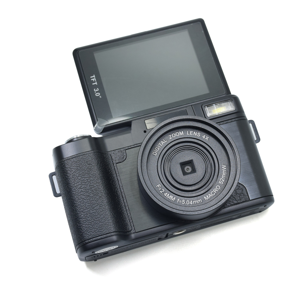 3.0" TFT Rotatable Screen 24MP HD Digital Camera Camcorder 1080P DSLR Digital Camera Video with 4x Zoom Cam