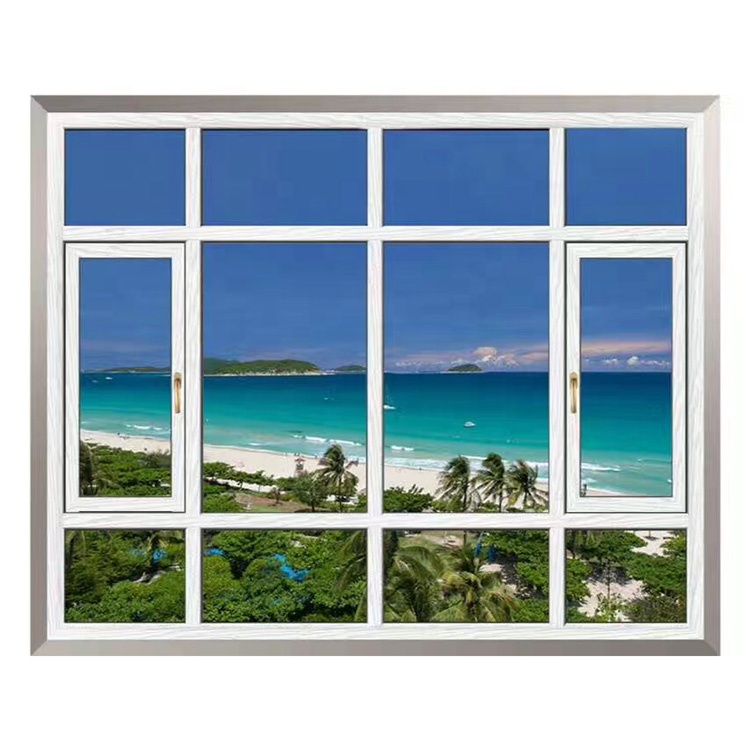 50 cm Outer Frame Sound Insulation Heat Toughened Glass Casement Windows