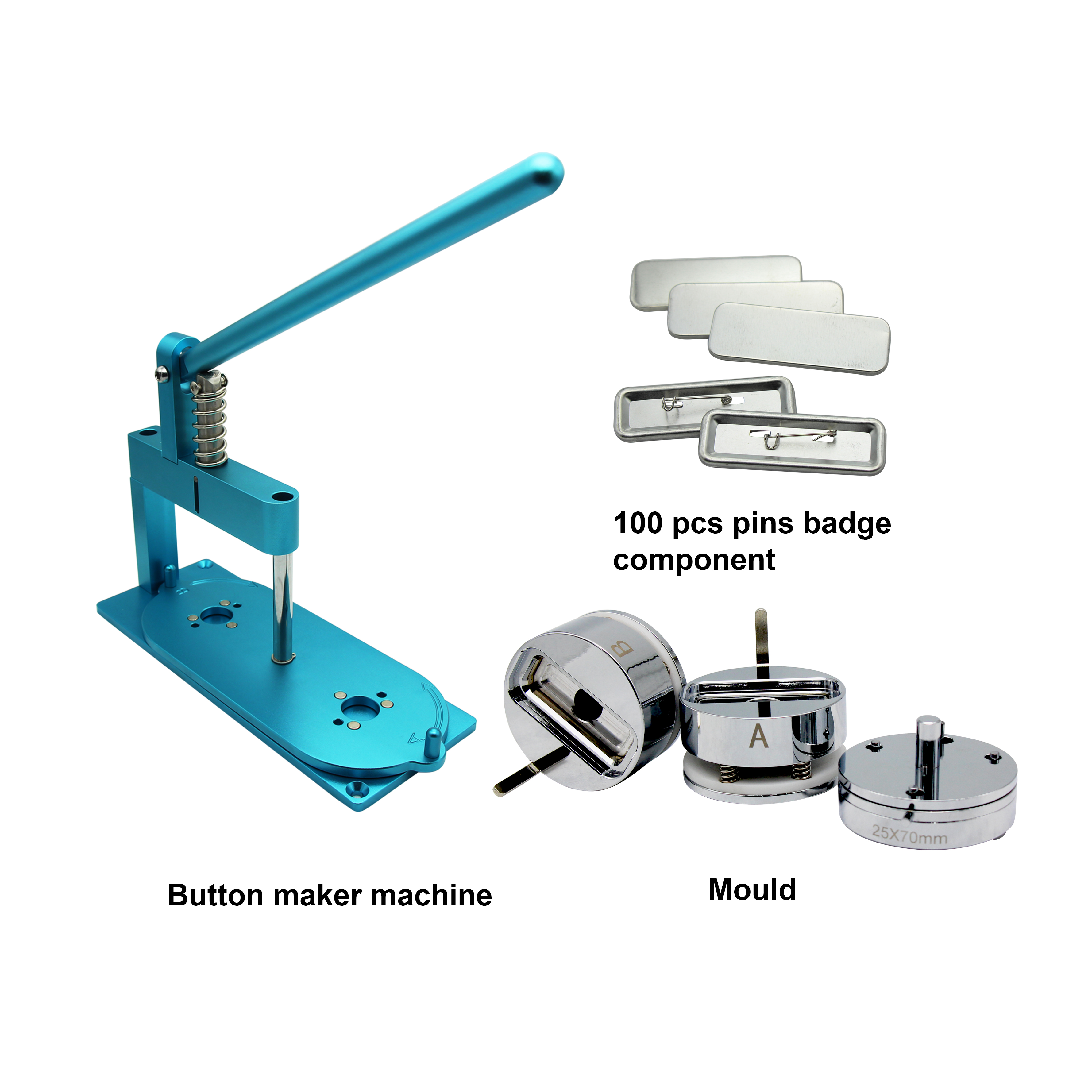 25x70 мм Высокое качество доступны прямоугольник булавки Кнопка значок делая комплект