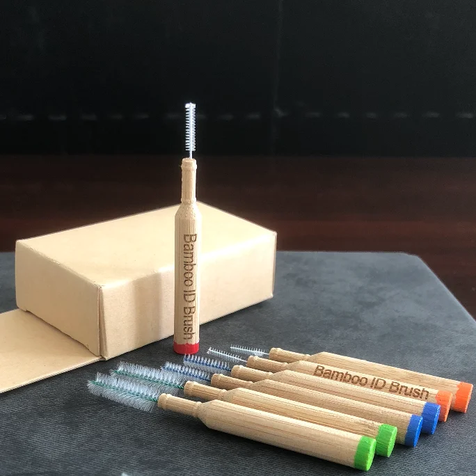 Экологичная Органическая Бамбуковая межзубная щетка между зубами