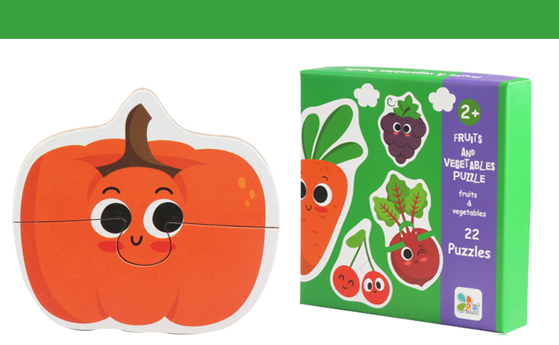 Factory Directly Selling Wooden Animals Fruits Jigsaw Puzzle Toys High Quality Children Preschool Educational Toys