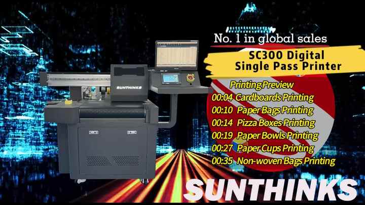 Sunthinks A3 Single Pass Digital Carton Box Logo Printer