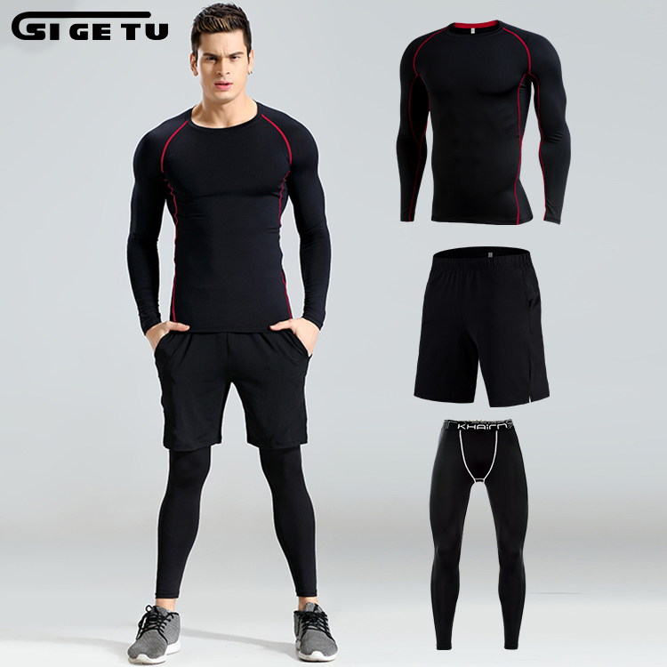 SUPER SEPTEMBER running suit mens gym wear sports clothes with great price