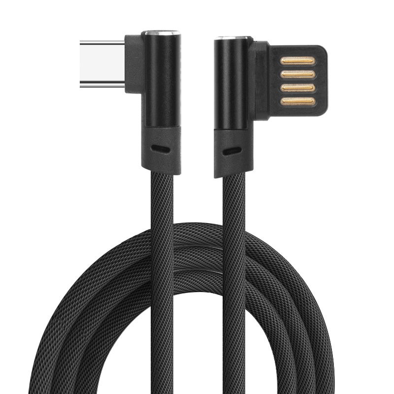 SOSLPAI самая дешевая цена 90 градусов usb кабель с нейлоновой оплеткой 1,5 м usb type c зарядный кабель