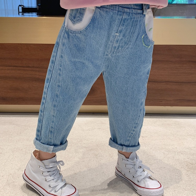 2021 джинсы для девочек, одежда в иностранном стиле, новые детские повседневные брюки, женские брюки для малышей, брюки на весну и осень