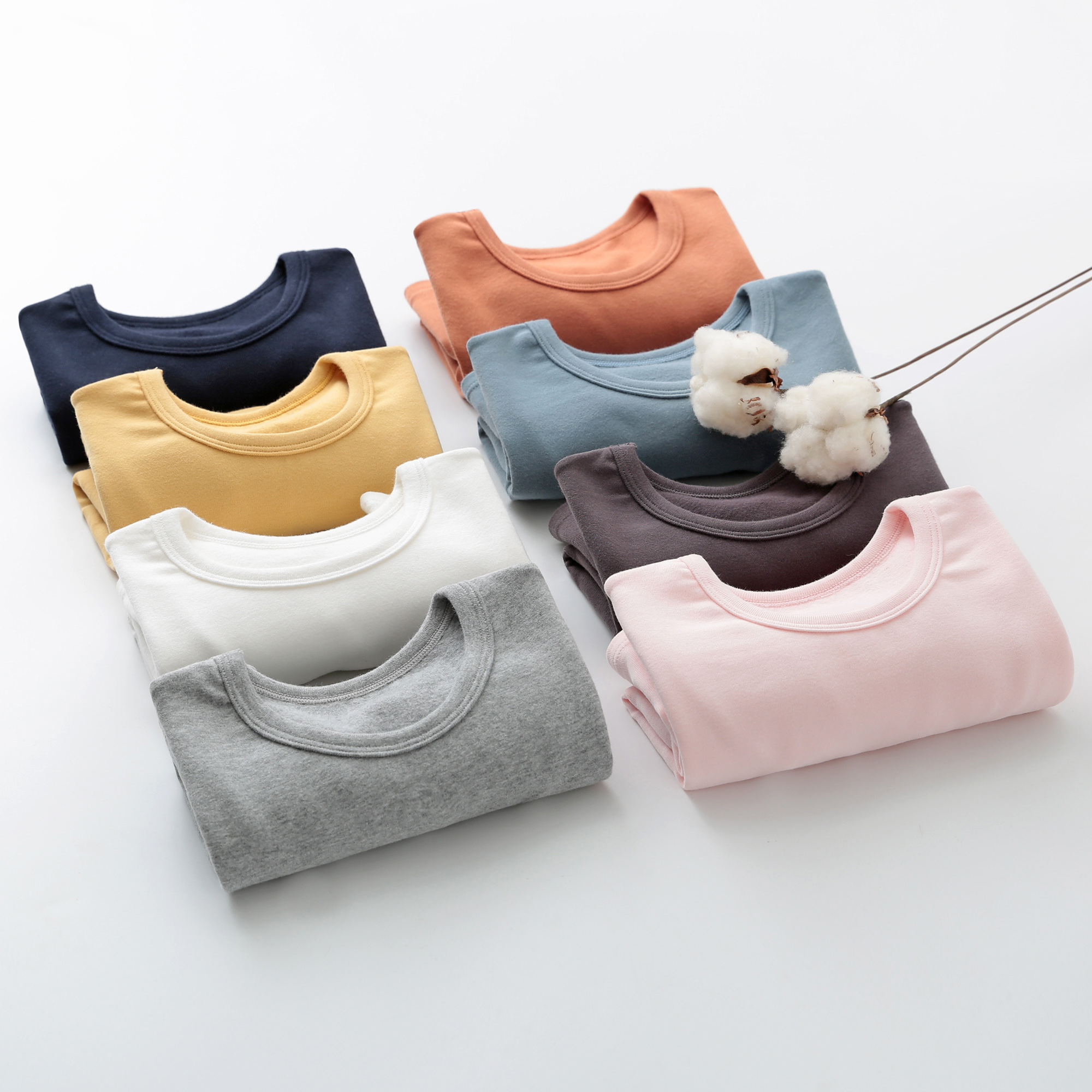 Весенне-осенняя спортивная однотонная повседневная футболка с длинными рукавами из хлопка и спандекса одежда для мальчиков детская одежда