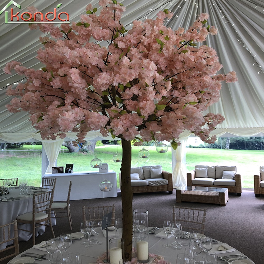 Artificial cherry blossom tree mini table cherry blossom tree for wedding decoration
