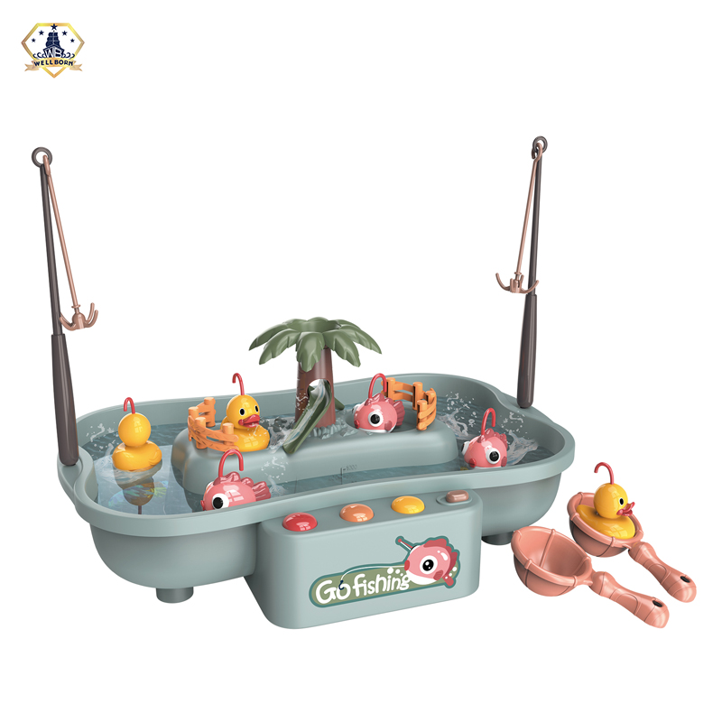 Лидер продаж, детские развивающие электрические летние водные игрушки, красочная игра, рыболовная игрушка с подсветкой и песней
