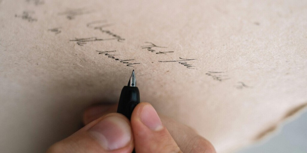 Close-up of a person writing on a paper
