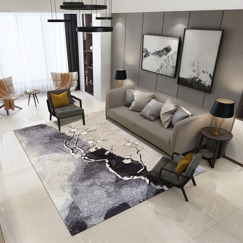 Fashionable elegant comfortable touching feeling carpet  polyester color exhibition mat living room carpet