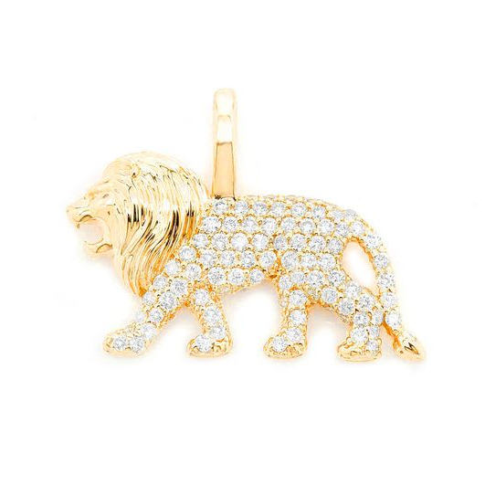 Iced Out Solid Lion Walking Madly Pendant  VVS Moissanite Custom Pendant