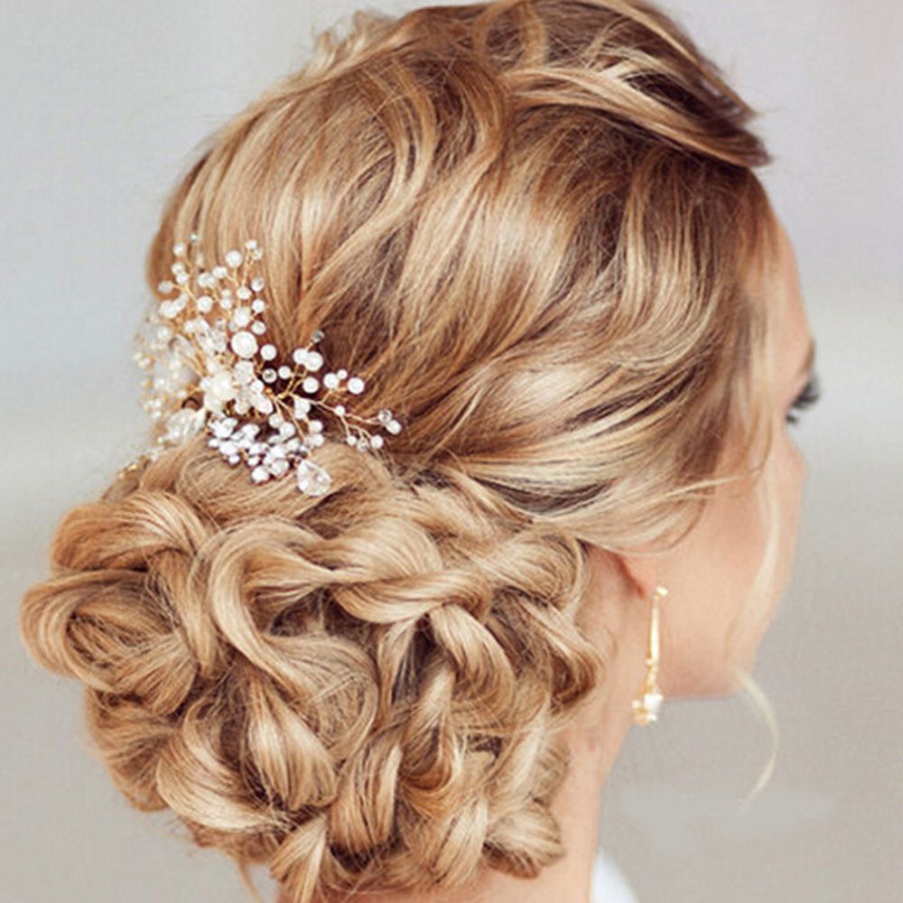 银色发夹复古婚礼新娘珍珠花水晶发针伴娘夹梳子新娘发饰饰品 - buy