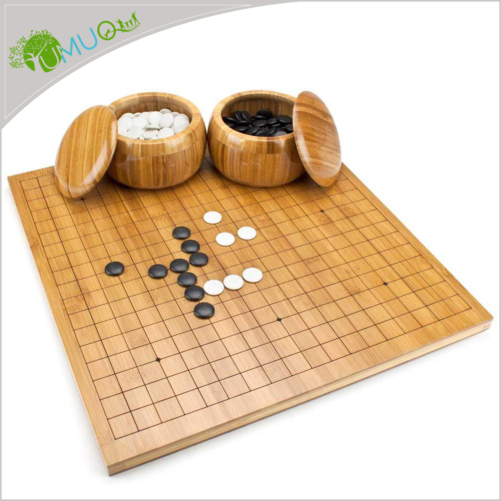 3//4/" Reversible Solid Bamboo Go and Chinese Chess Game Board