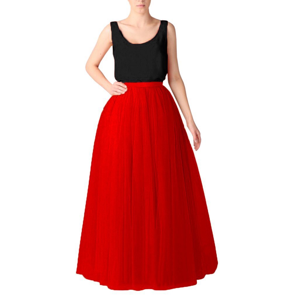 Custom Made 30 Colors 5 Layers Long Tulle Skirt for Women - Puffy Party Tutu  Skirt, Floor-Length Design, Plus Size Available
