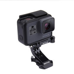 Dropshipping Alta Qualidade PULUZ Superfície Preta Vertical-J Gancho Buckle Monte Set para Go Pro Ação Câmeras (Preto)