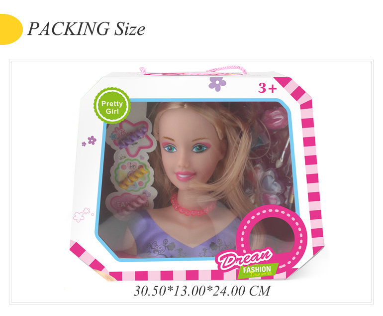 DIY hair half model girl dolls dress up game makeup set toys